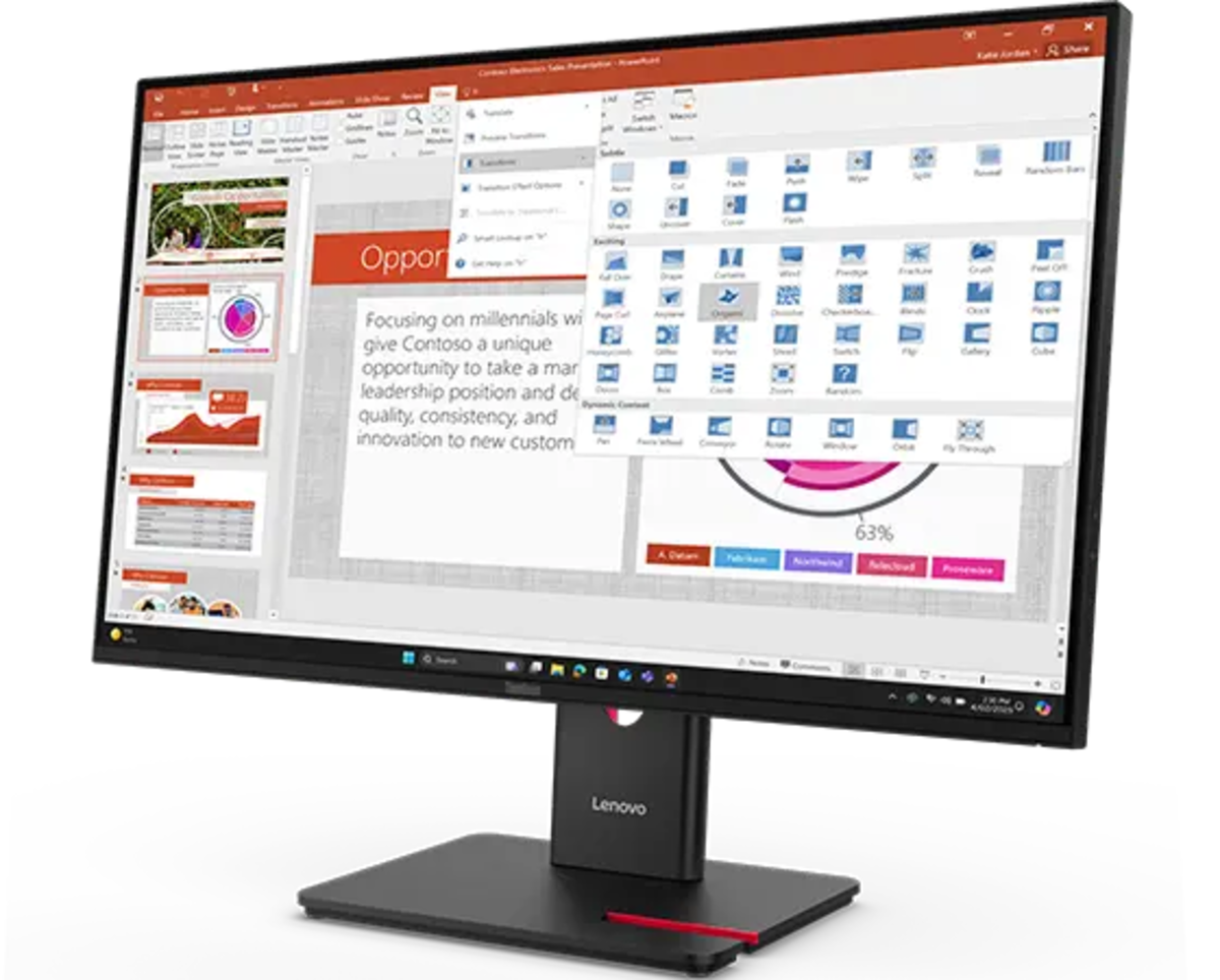 Lenovo ThinkVision T27-40 Monitor – 27 FHD IPS, 120Hz, HDMI + DP + VGA + USB-C